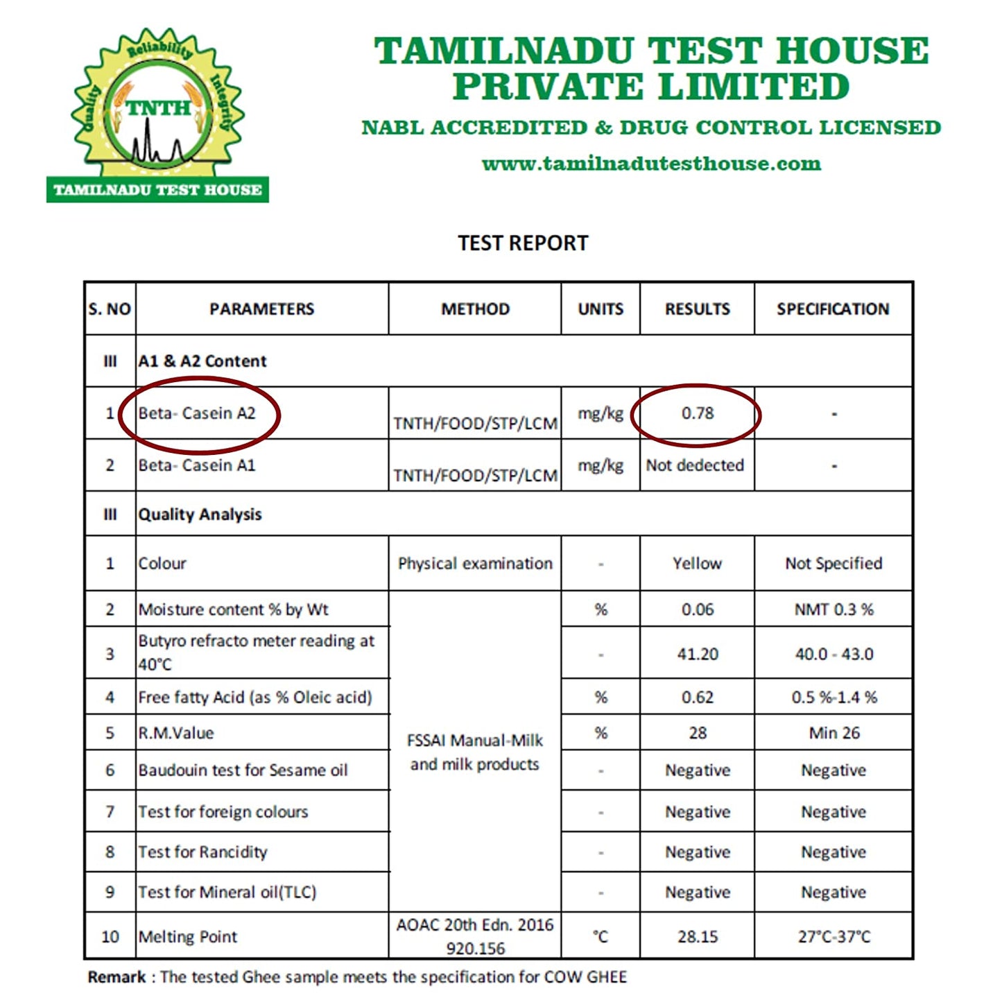 A2 COW GHEE REFILL PACK 1000 ML