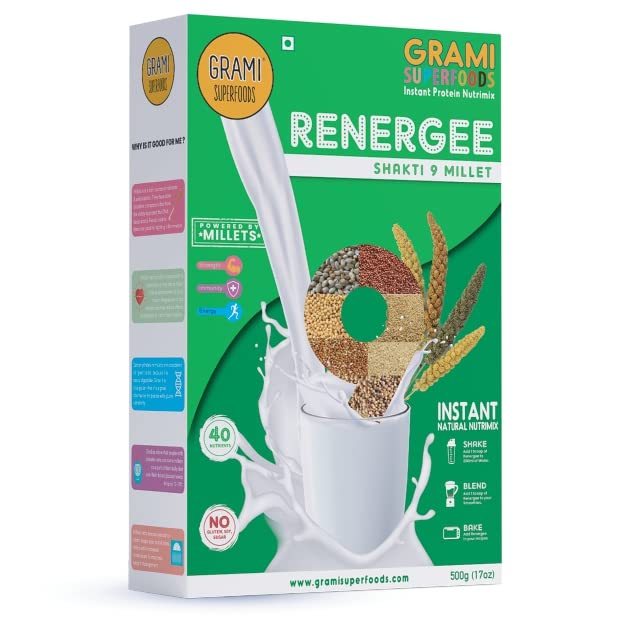 RENERGEE INSTANT 9 MILLET MIX ( For Milk / Shakes ) - 500 g