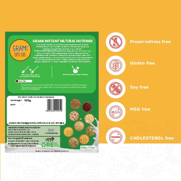 RENERGEE INSTANT 9 MILLET MIX ( For Milk / Shakes ) - 500 g
