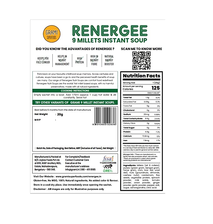 Spinach 9 Millet Soup - 20 g ( 12 sachets per pack )